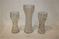 (3) Large Glass Vases