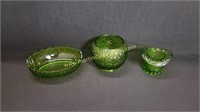Vintage Decorative Green Glass Assortment