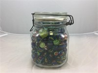 Glass Jar Filled With Marbles