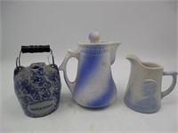 Lot (3) Blue & White Commemorative Stoneware