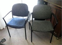 2 Stackable Upholstered Chairs