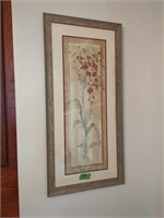 Pair Of Framed Floral Prints 20 X42