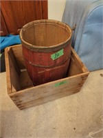 Wooden Keg And Wooden Advertising Box Twin