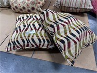 2X Outdoor Throw Pillows, Chevron/Brown A85d