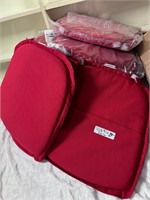 9X Red Kitchen Chair Cushions A87a