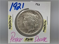RARE 1921 90% Silver Peace $1 Dollar