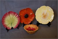 Floral Plates & Small Condiment Bowl
