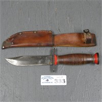Early Schrade-Walden Fixed Blade Knife & Sheath
