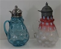 PR OF COIN DOT SYRUP PITCHERS, 19THC. AMER.