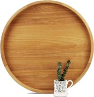 Rysowda 24” Round Teak Wood Extra Large Tray