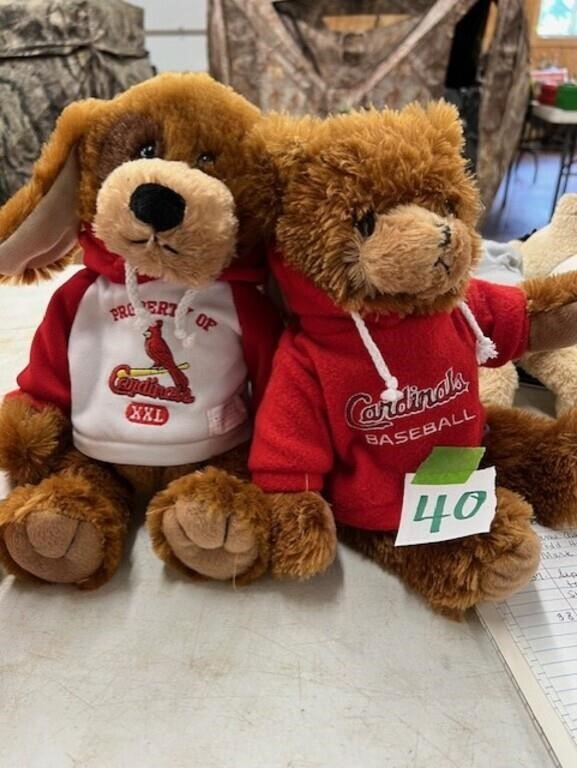Cardinals teddy bear and dog