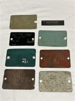 8 Mid 1950's Chevy/Olds Cowl Tags
