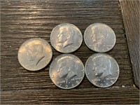 (5) 1968 Kennedy Half Dollars