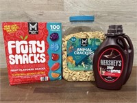 5lb animal crackers, 100ct fruit snacks & 2 pack
