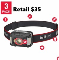 Infinity X1 700 L Dual Power LED Headlamps, 3-pack