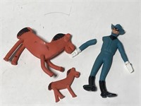 Vintage Lone Ranger & Pokey rubber figures