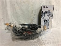 14" Wok & Stainless Steel Utensils NIB