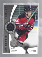 ZACH PARISE 2005-06 UD SP GAME USED ROOKIE /999