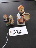 Figurines - 1 is a Hummel other one is unmarked