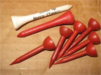 Vtg Wooden Golf Tee's- 7-Up