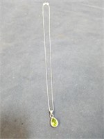 20 in sterling silver chain with Peridot pendant
