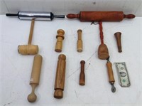 Vtg Rolling Pins & Mashers  All But (1) Wood