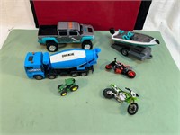2 KIDS MOTORCYCLES, TRACTOR, TRUJCK, BOAT, CEMENT