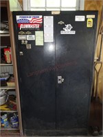 Black Supply Metal Cabinet with Contents