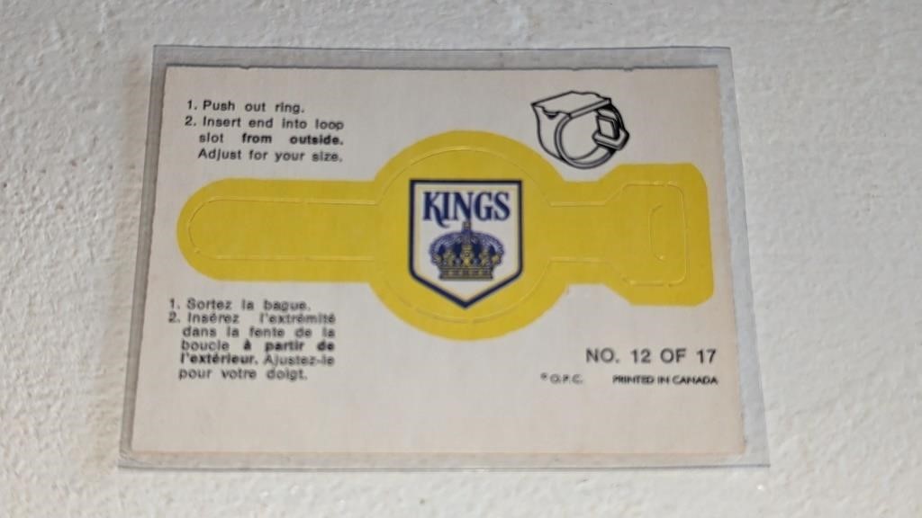 1973 74 OPC Hockey Ring LA KIngs