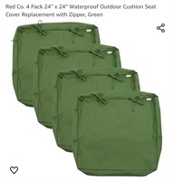 MSRP $43 4 Pack Outdoor Cushion Covers 24X24