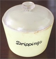 Glasbake Drippings Jar with Lid - 6" tall