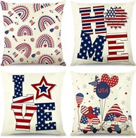 CYREKUD Patriotic Pillow Covers 18x18in - 4PCS