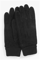 Women's Winter Suede Knit Dress Gloves, Black