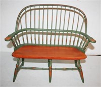 Miniature Contemporary Bow Back Windsor Settee