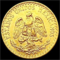 1919 Mexico Gold 2 Pesos 0.0482oz CLOSELY