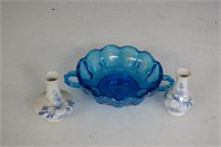 Blue Glass and Mini Vases