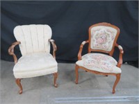 2 FLORAL UPHOLSTERED CHAIR (1 IS COOMBES)