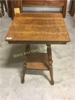 Antique quartersawn oak lamp table