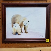 1999 Polar Bear Oil Painting by Robert Yoder