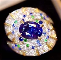 2.4ct Natural Sapphire Ring 18K Gold