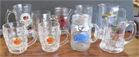 Group of Misc Advertising Glass Beer Mugs
