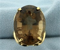 40ct Smokey Topaz Statement Ring in 18k Gold