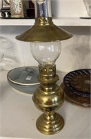 Nautical brass kerosene lamp 17.5” T