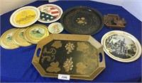 Large Lot of Decorative Metal Trays & More