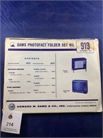 Vintage Sams Photofact Folder No 919 TVs