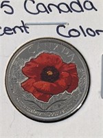 2015 Canada 25 Cent Colorized