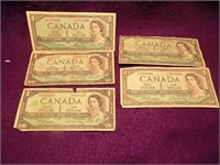 Lot 5 $1 Dollar 1954 - 1967