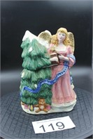 Angel w/Christmas Tree Cookie Jar