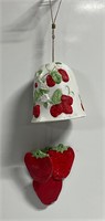 Vtg ‘82 WA Ceramic Strawberry Bell Style Chime