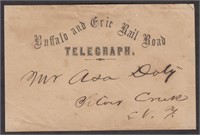 Buffalo and Erie Rail Road Telegraph Cover with te